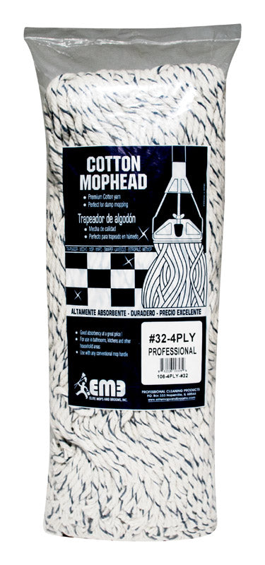 ELITE MOPS AND BROOMS - Elite Mops and Brooms #32 Cut End Cotton Mop Refill 1 pk [106-4PLY-#32]
