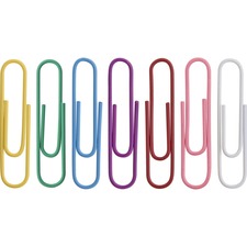 Business Source Vinyl-coated Gem Clips [CLIPS;PAPER;VINYL;JUMBO;AST-BX]