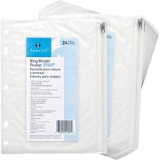 Business Source Punched Economy Binder Pocket [POCKET;ZIPPER;BNDR;10X8;CLR-BX]