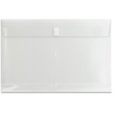 Business Source Legal File Pocket - 8 1/2" x 14" - 1" Expansion - Clear - 1 Each
