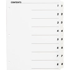 Business Source Table of Content Quick Index Dividers [DIVIDERS;INDEX;TOC;1-8;WE-ST]