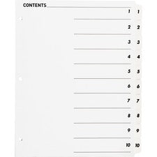 Business Source Table of Content Quick Index Dividers [DIVIDERS;INDEX;TOC;1-10;WE-ST]