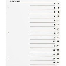 Business Source Table of Content Quick Index Dividers [DIVIDERS;INDEX;TOC;1-15;WE-ST]