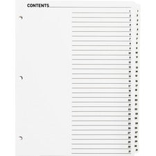 Business Source Table of Content Quick Index Dividers [DIVIDERS;INDEX;TOC;1-31;WE-ST]
