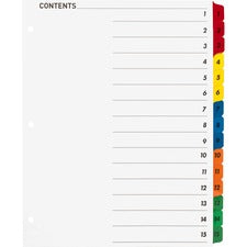 Business Source Table of Content Quick Index Dividers [DIVIDERS;INDEX;TOC;1-15;MLT-ST]