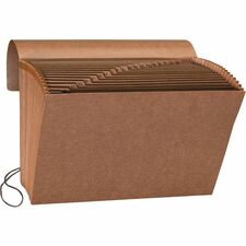 Business Source Letter Recycled Expanding File - 8 1/2" x 11" - 21 Pocket(s) - Brown - 30% Recycled - 1 Each [FILE;EXPAND;W/FLAP;LTR;A-Z-EA]