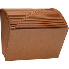 Business Source Letter Recycled Expanding File - 8 1/2" x 11" - 21 Pocket(s) - Brown - 30% Recycled - 1 Each [FILE;EXPAND;NO FLAP;LTR;A-Z-EA]