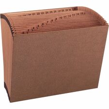 Business Source Letter Recycled Expanding File - 8 1/2" x 11" - 31 Pocket(s) - Brown - 30% Recycled - 1 Each [FILE;EXPAND;NO FLAP;LTR;DLY-EA]