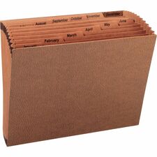 Business Source Letter Recycled Expanding File - 8 1/2" x 11" - 12 Pocket(s) - Brown - 30% Recycled - 1 Each [FILE;EXPAND;NO FLAP;LTR;MTH-EA]