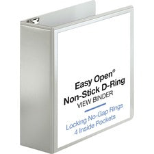 Business Source Locking D-Ring View Binder [BINDER;VIEW;D-RING;4";WE-EA]
