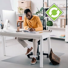 Ecotex&reg; Enhanced Polymer Rectangular Chair Mat with Anti-Slip Backing for Hard Floors - 48" x 60"