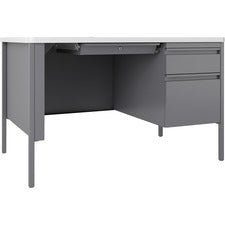 Lorell Fortress Series 48" Right-Pedestal Teachers Desk [DESK;TEACHERS;30X48;PL/WHT-EA]