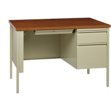 Lorell Fortress Series 45-1/2" Right Single-Pedestal Desk [DESK;24X45.5;SNGL;PT/OAK-EA]