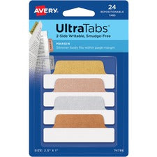Avery&reg; UltraTabs Repositionable Margin Tabs [TABS;REPO;2.5X1";ME;24PK-PK]