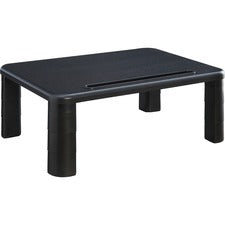 Lorell Height-Adjustable Monitor Riser - 4" Height x 19.8" Width - Desktop - Black