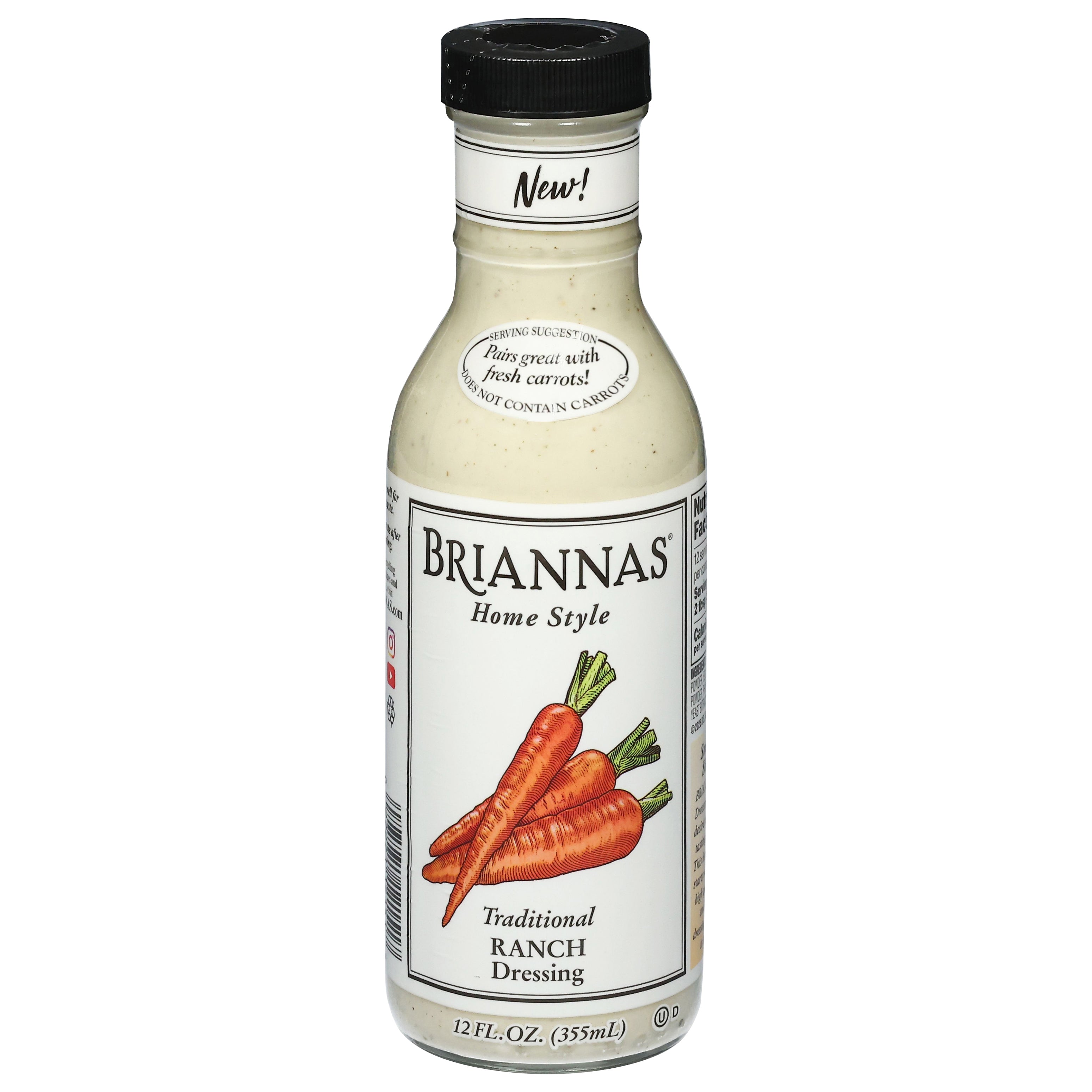 Briannas Traditional Home Style Ranch Dressing 12 fl oz - Case of 6