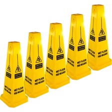 Genuine Joe Bright 4-sided Caution Safety Cone [CONE;SAFETY;24";4-SIDED;YW-CT]