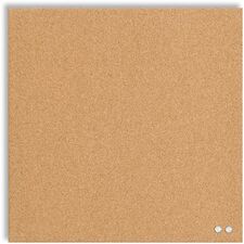 U Brands Square Cork Bulletin Board, 14 x 14 Inches, Frameless, Natural, Push Pins Included (463U00-04)