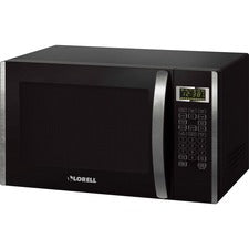 Lorell Microwave - Single - 1.6 ft≥ Capacity - Microwave - 11 Power Levels - FuseMetal - Countertop - Black, Silver