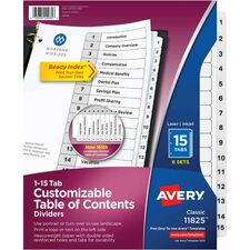Avery&reg; 15-tab Custom Table of Contents Dividers