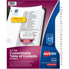 Avery&reg; A-Z Black & White Table of Contents Dividers [DIVIDER;RI;A-ZTB;B&W;1ST-ST]