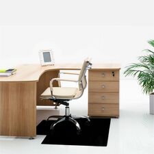 Advantagemat&reg; Black Vinyl Lipped Chair Mat for Hard Floor - 36" x 48"