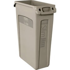Rubbermaid Commercial Slim Jim 23-Gallon Vented Waste Containers [WASTECAN;VNTD;SLIMJIM;23G-RCP261960GY]