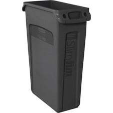 Rubbermaid Commercial Slim Jim 23-Gallon Vented Waste Containers [WASTECAN;VNTD;SLIMJIM;23G-RCP262000GY]