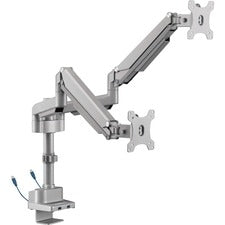 Lorell Mounting Arm for Monitor - Gray [ARM;MONITOR;DUAL WITH POLE;-EA]