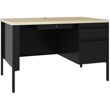 Lorell Fortress Series 48" Right-Pedestal Teachers Desk [DESK;TEACHERS;30X48;BK/MP-EA]