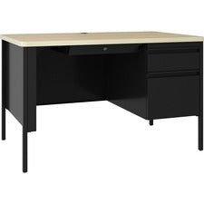 Lorell Fortress Series 48" Right Single-Pedestal Desk [DESK;RH;PED;48X30;BKMP-EA]