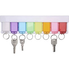 Sparco Wall Mount Key Rack - 8 x Key Tag - 2.8" Height x 10.5" Width0.5" Length - Assorted - 1 / Set