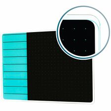 Viztex&reg; Glacier Teal & Black Plan & Grid Glass Dry Erase Board - 17" x 23"