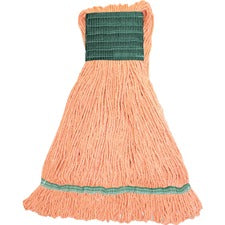 Genuine Joe Synthetic Blend Medium Mophead - Medium - Rayon, Cotton, Rayon - 1Each [MOP;MED;RAYON;COTTON;ORNGE-EA]