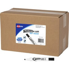 Avery&reg; Marks-A-Lot Value Pack Dry Erase Markers - Chisel Marker Point Style - Black - 200 / Carton
