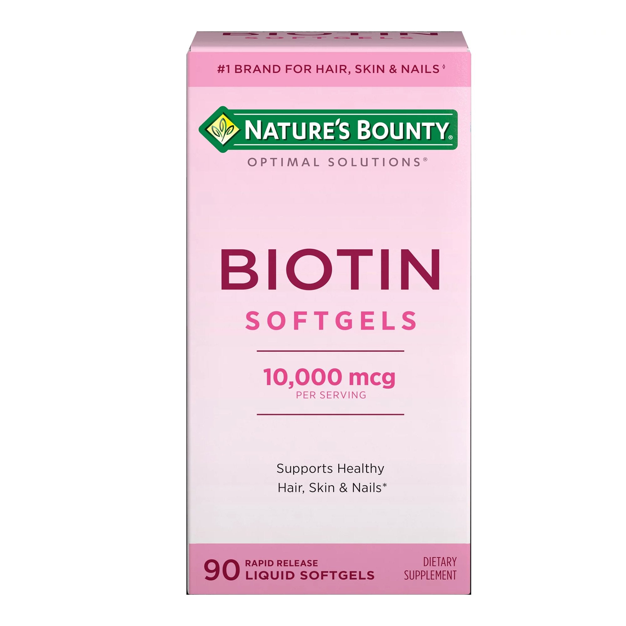US Nutrition - Vitamin Supplement Nature's Bounty® Biotin 10,000 mcg Strength Softgel 90 per Bottle [1/BT]
