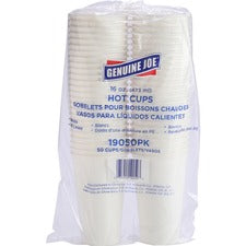 Genuine Joe 16 oz Disposable Hot Cups [CUP;SINGLE;HOT;16OZ-PK]