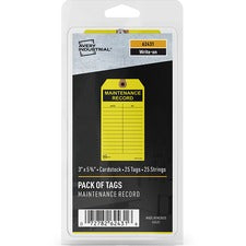 Avery&reg; Preprinted MAINTENANCE RECORD Hang Tags - 5.75" Length x 3" Width - 25 / Pack - Card Stock - Yellow
