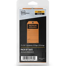 Avery&reg; Preprinted REPAIR REQUIRED Repair Tags - 5.75" Length x 3" Width - 25 / Pack - Card Stock - Orange