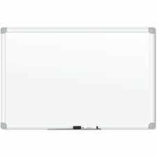 U Brands White Aluminum Framed Magnetic Porcelain Steel Board, 96" X 47"