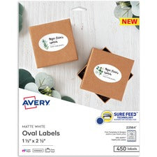 Avery&reg; Matte White Sure Feed Labels [LABEL;PAPER;WE;1-1/2X2-1/2-PK]