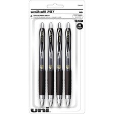 uniball&trade; 207 Gel Pen [PEN;GEL;207;0.38MM;4PK;BLK-PK]