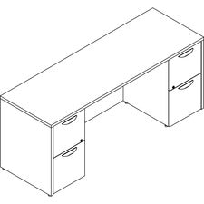 Lorell Prominence 2.0 Double-Pedestal Credenza [CREDENZA;24X72;DBL;PED;GE-EA]