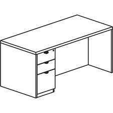 Lorell Prominence 2.0 Left-Pedestal Desk [DESK;SGL;FULL;PED;30X60;GE-EA]