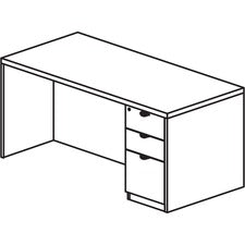 Lorell Prominence 2.0 Right-Pedestal Desk [DESK;SGL;PED;30X60;GE-EA]