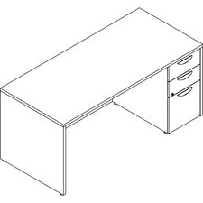 Lorell Prominence 2.0 Right-Pedestal Desk [DESK;SGL;PED;30X66;GE-EA]