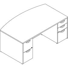 Lorell Prominence 2.0 Bowfront Double-Pedestal Desk [DESK;DBL;PED;42X72;GE-EA]