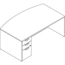 Lorell Prominence 2.0 Bowfront Left-Pedestal Desk [DESK;LT;SGLPED;BOW;42X72;GE-EA]