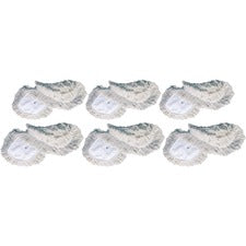 Genuine Joe Dust Mop Head Refill - 60" Width x 5" Depth - Yarn, Cotton, Synthetic - White - 6 / Carton