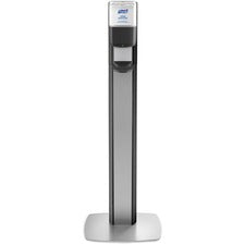 PURELL&reg; MESSENGER ES6 Silver Panel Floor Stand with Dispenser - Floor Stand - Graphite, Silver